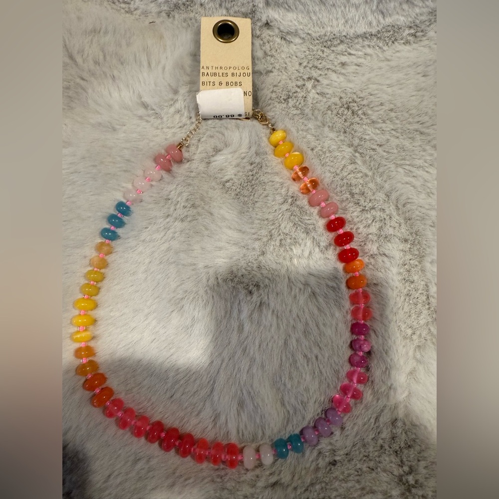 Anthropologie Rainbow Beaded Necklace